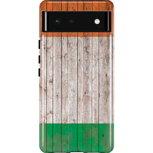 Ireland Flag Dark Wood Google Pixel 6 Case